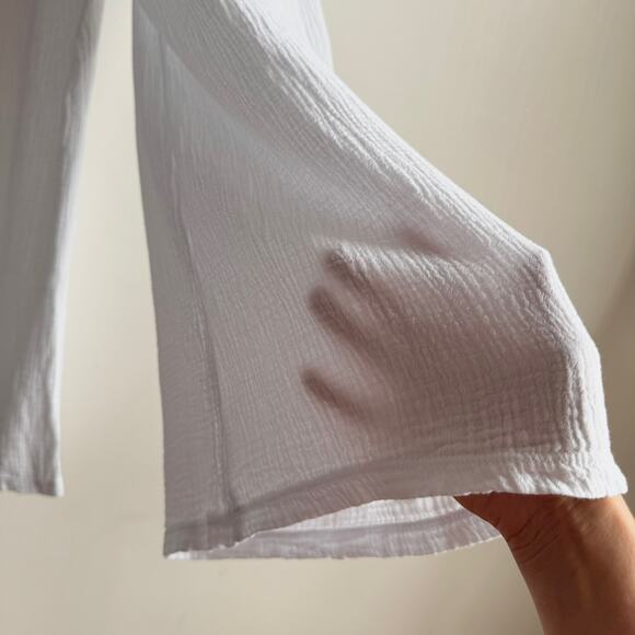 NWT LA MADE Cali Chill Gauze Wide Leg White Pants - Picture 7 of 7